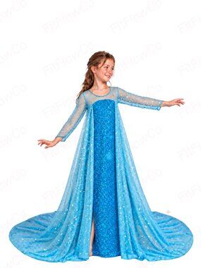 Bi Bei Beiniu Girls Ice Queen Sequin Costume Dress Size 130 7/8